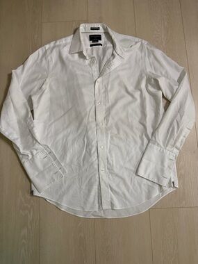 Black Brown 1826 Men's Classic White Button-Down Shirt
